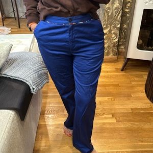 Stella Jean cotton stair leg slacks 👖 with rainbow piping IT46